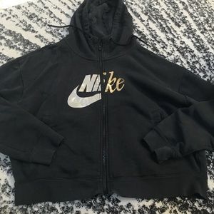 Nike full zip crop rally hoodie